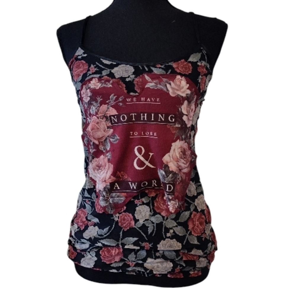Floral Semi-sheet Handmade Upcycled Women's Tank Top